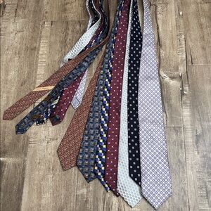 Luxury Designer 100% Silk Tie lot of 7